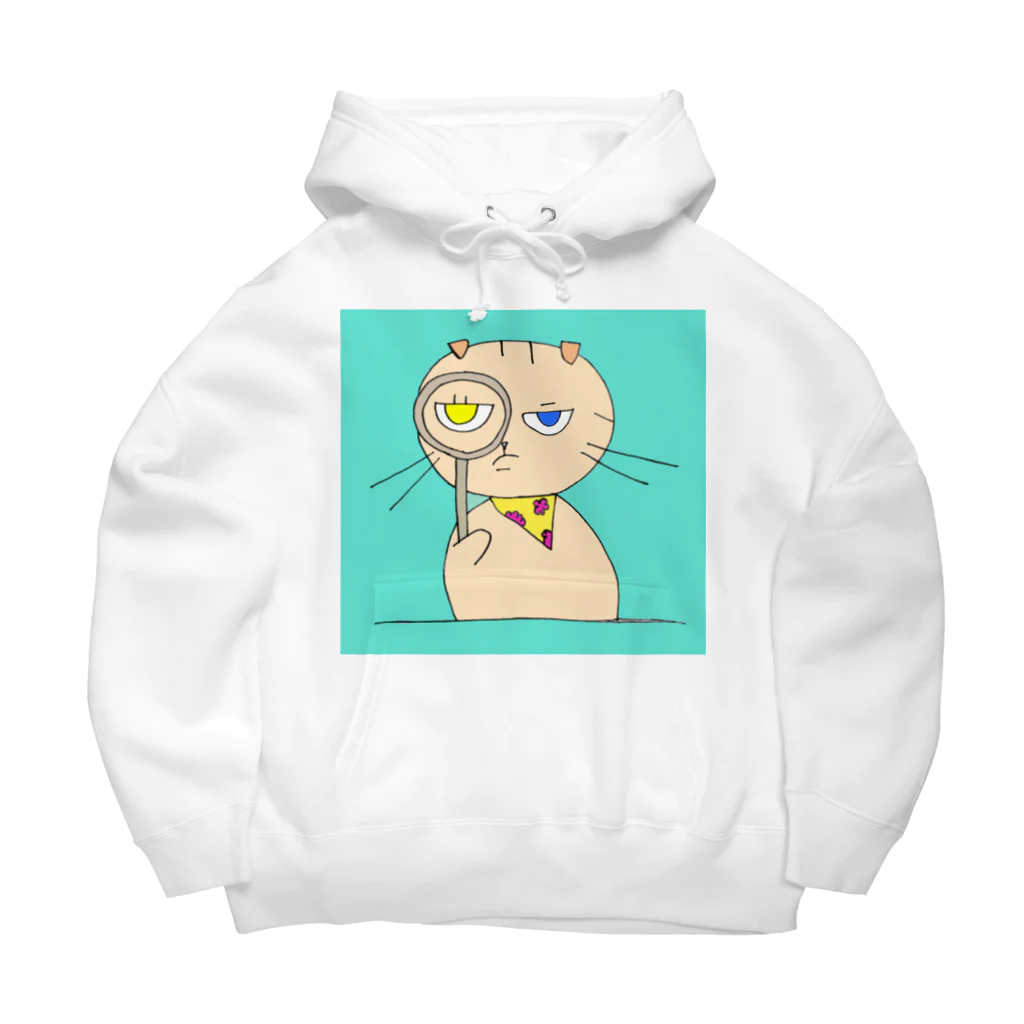 ミッキーの虫メガネとネコ Big Hoodie