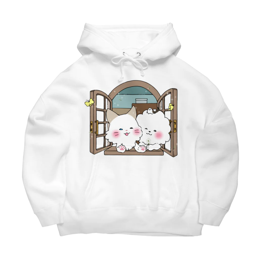 ふわふわアニマルズのわくわく。ふたり。 Big Hoodie