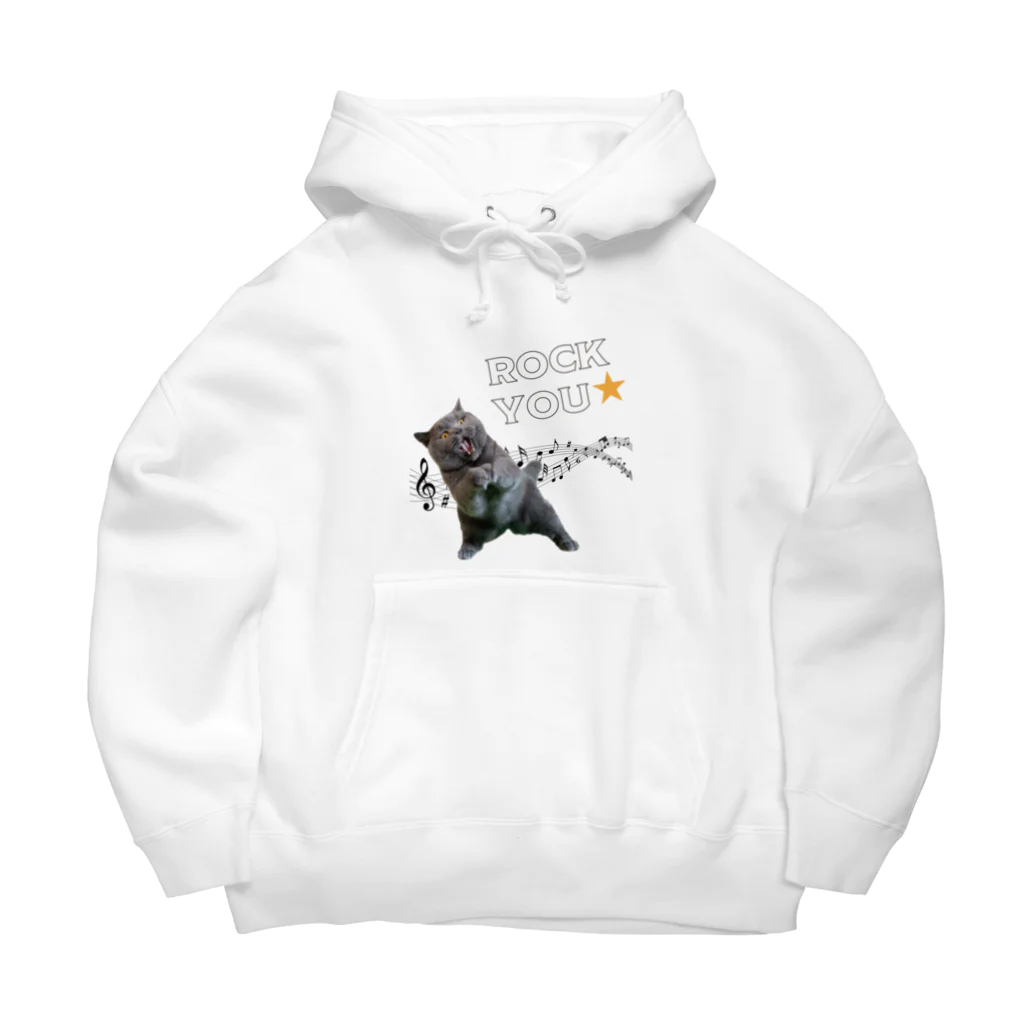 猫カフェにあにゃあグッズショップのひとり猫カフェにあにゃあつくしちゃんロック風 Big Hoodie