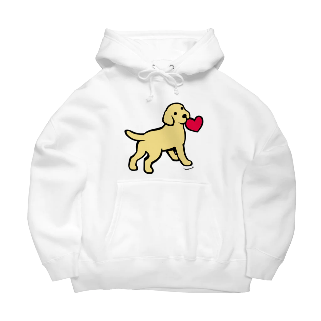 ハッピー・ラブラドールズのイエローラブパピーと赤いハート Big Hoodie