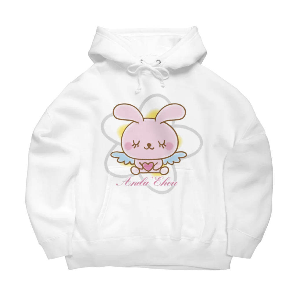 Anela’Eheuの天使のうさぎハピバニちゃん Big Hoodie