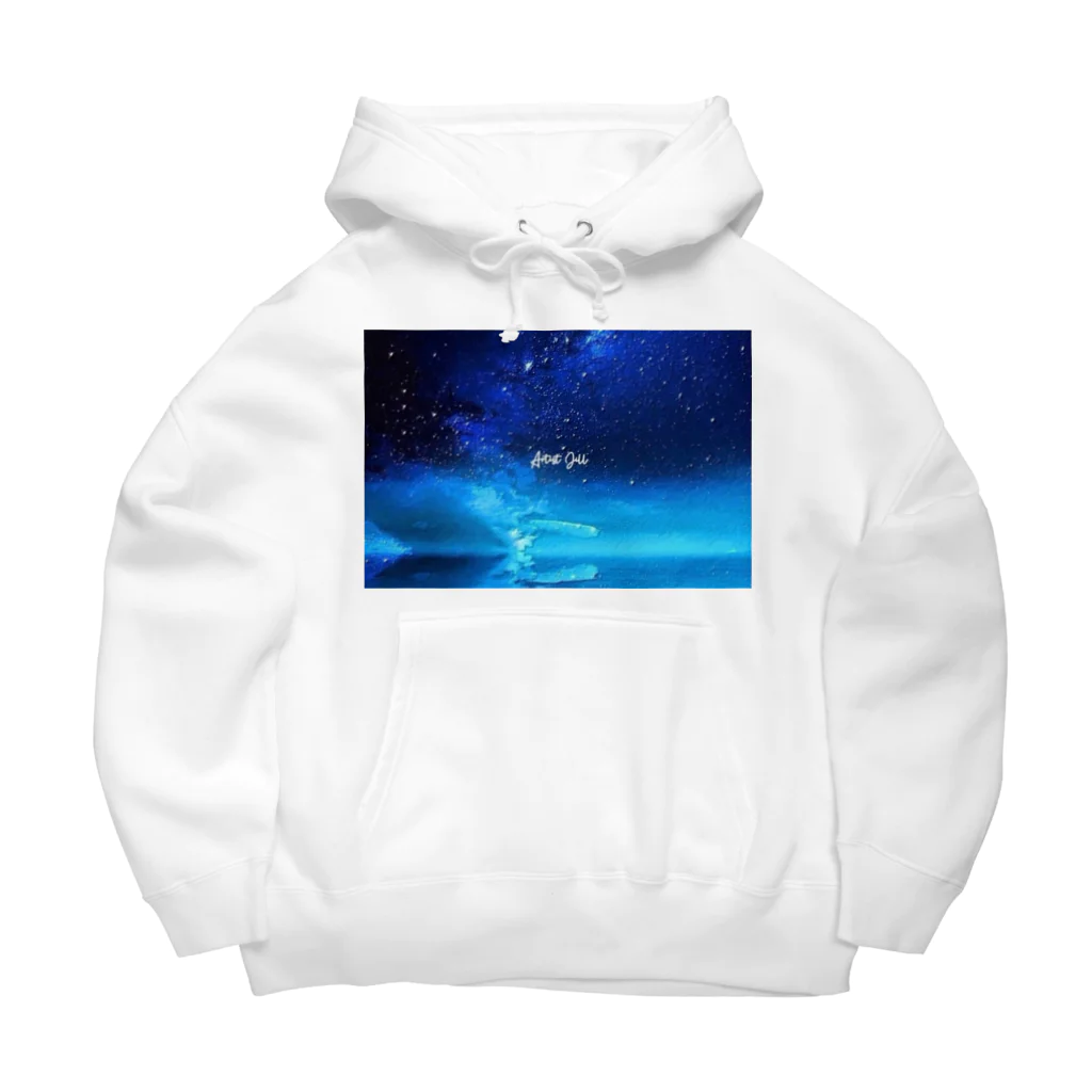 【ホラー専門店】ジルショップの絵画風の幻想的な星空(横長) Big Hoodie