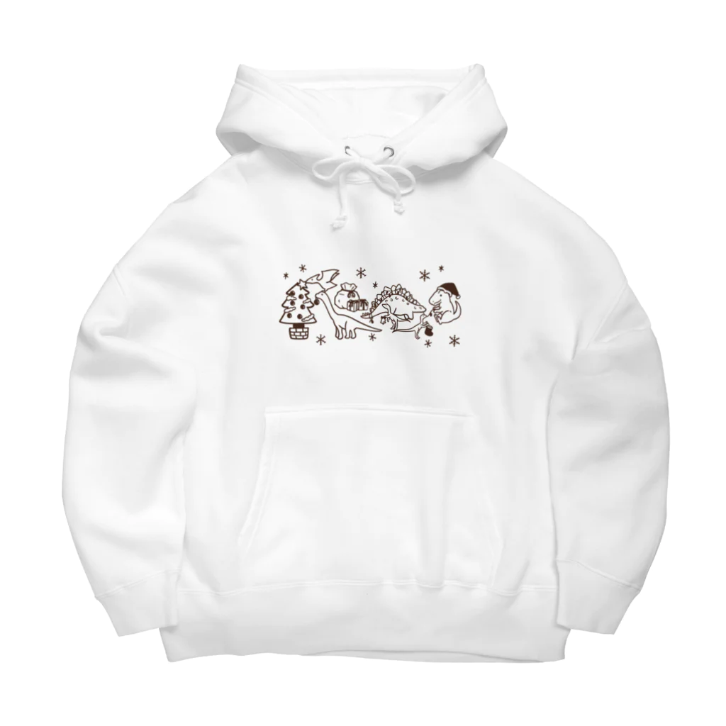 Andiamoの恐竜たちのクリスマス（茶） Big Hoodie