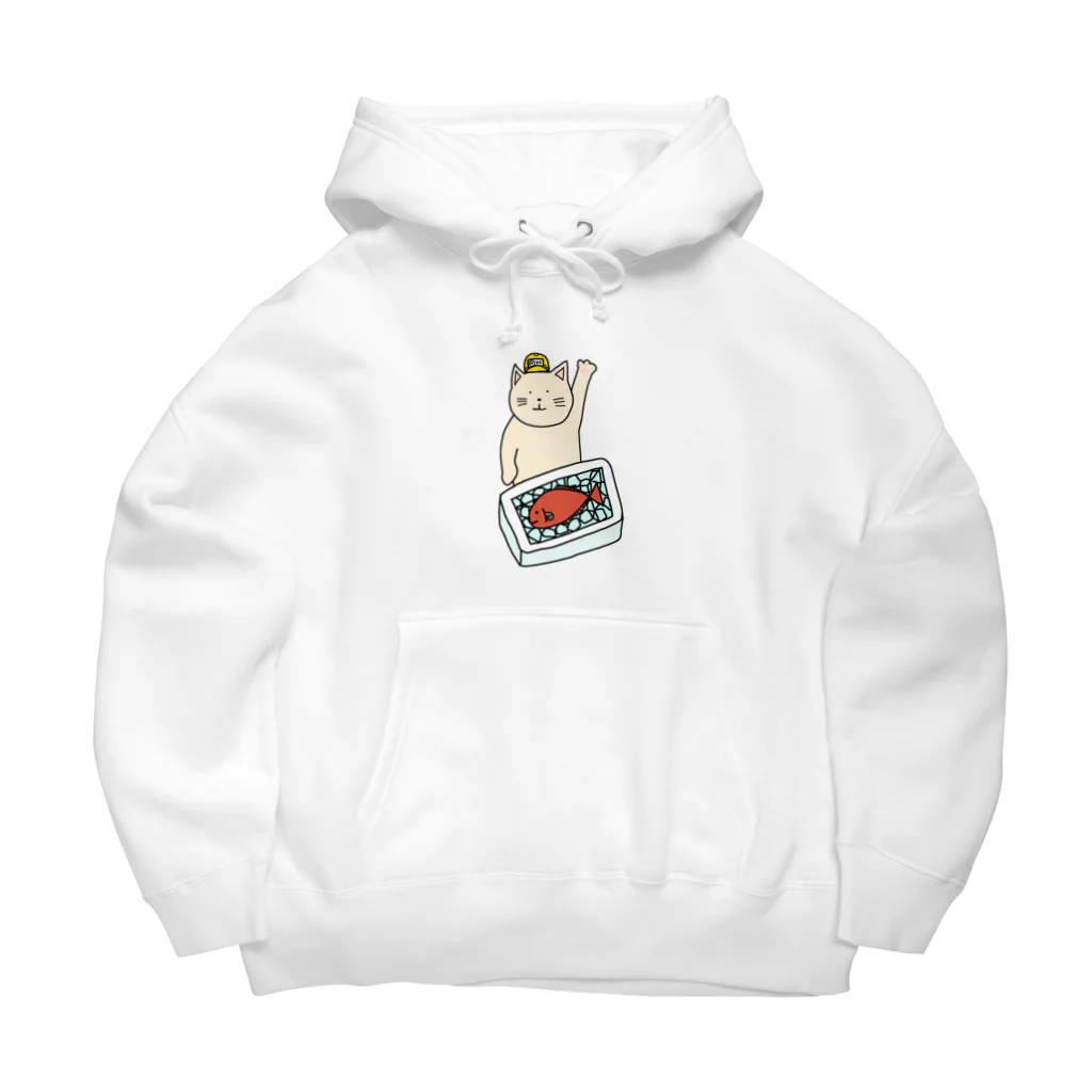 ＋Whimsyの魚市場ねこ Big Hoodie