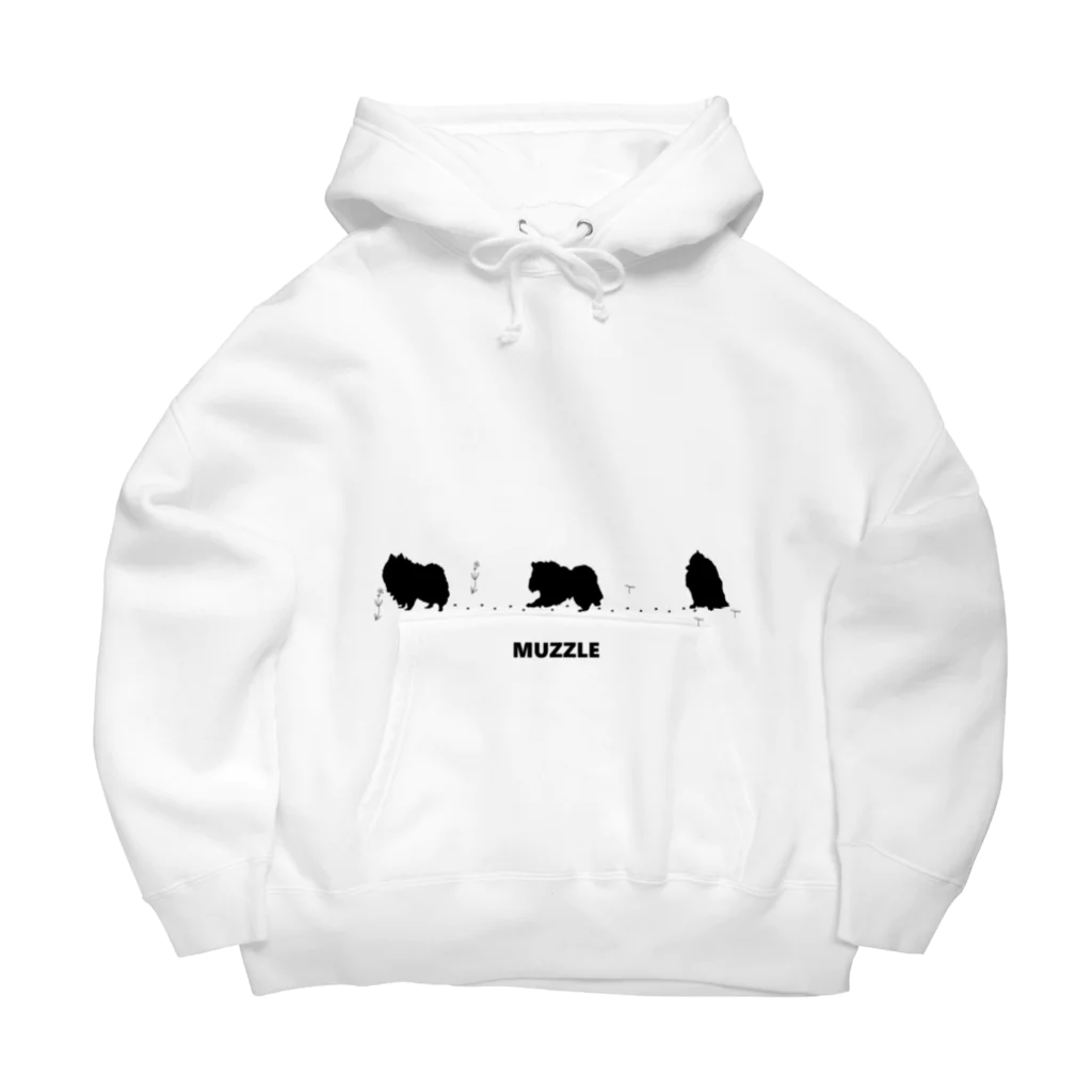 -White dog muzzle's shop-のWhite dog Silhouette collection ビッグシルエットパーカー