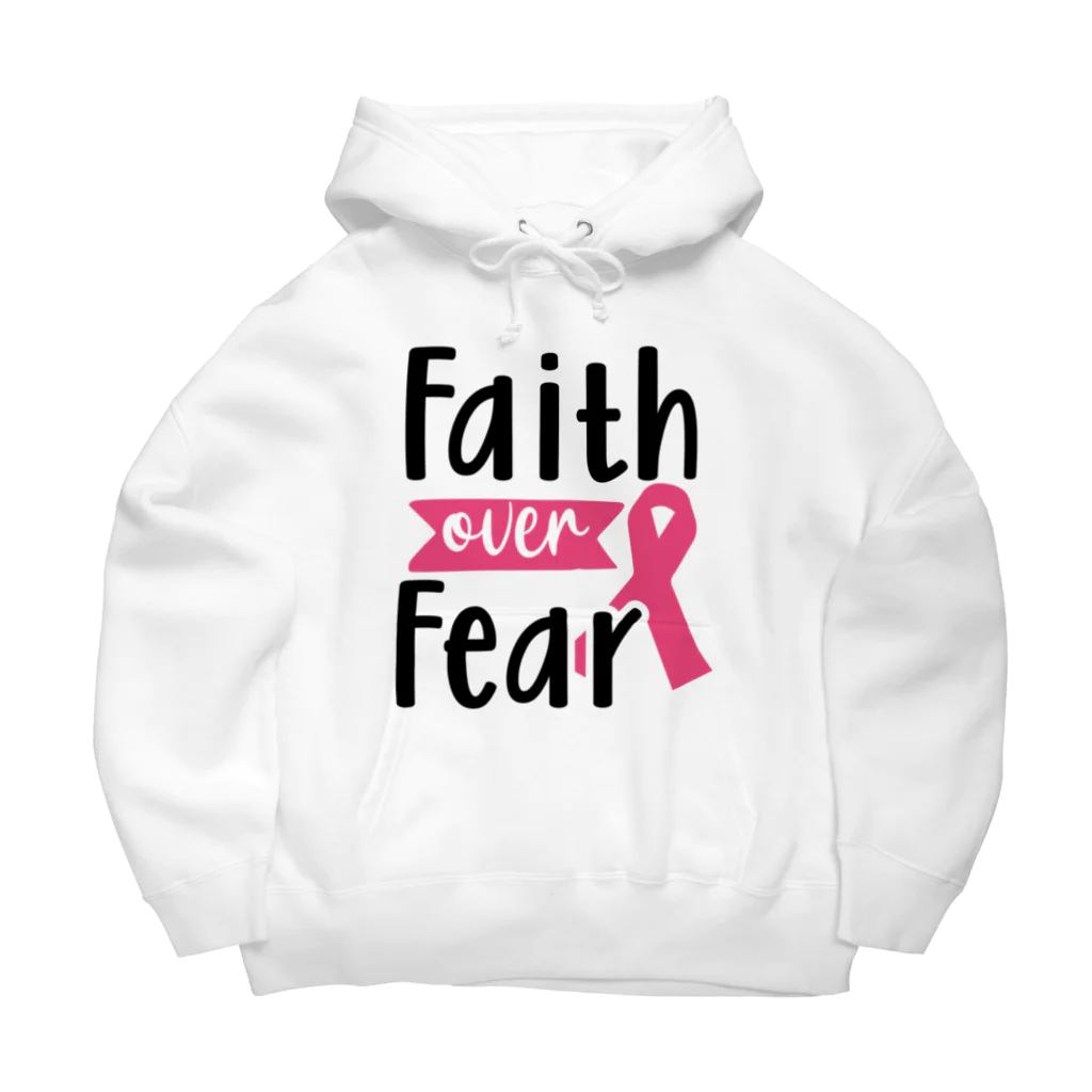 Fred HorstmanのBreast Cancer - Faith Over Fear  乳がん - 恐怖 に 対する 信仰 ビッグシルエットパーカー