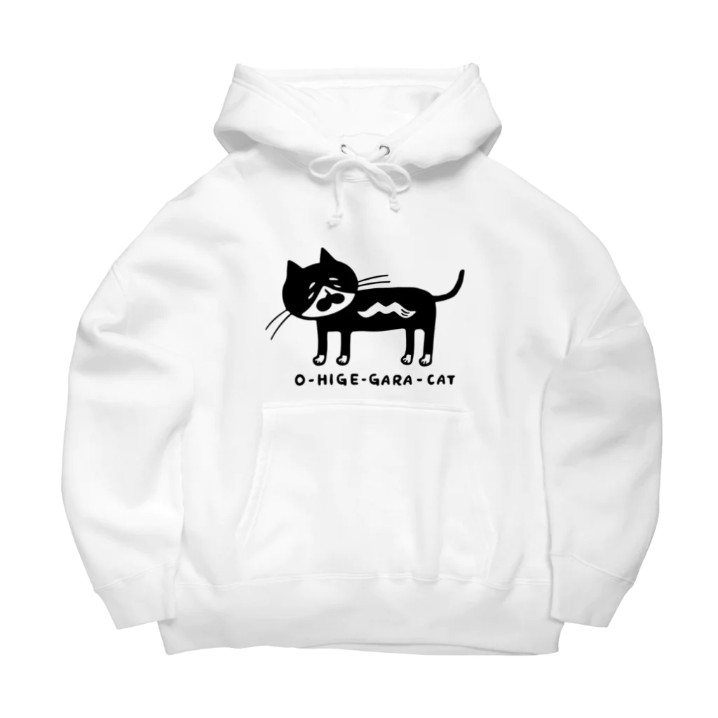 お髭ショップのお髭柄キャット Big Hoodie