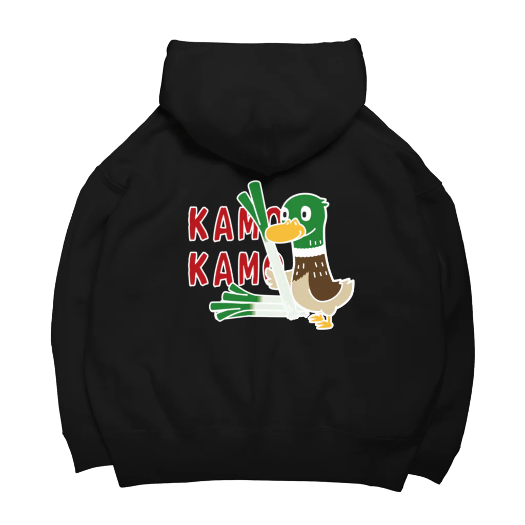 イラスト MONYAAT のバックプリント 鴨カモ カモかも B Big Hoodie