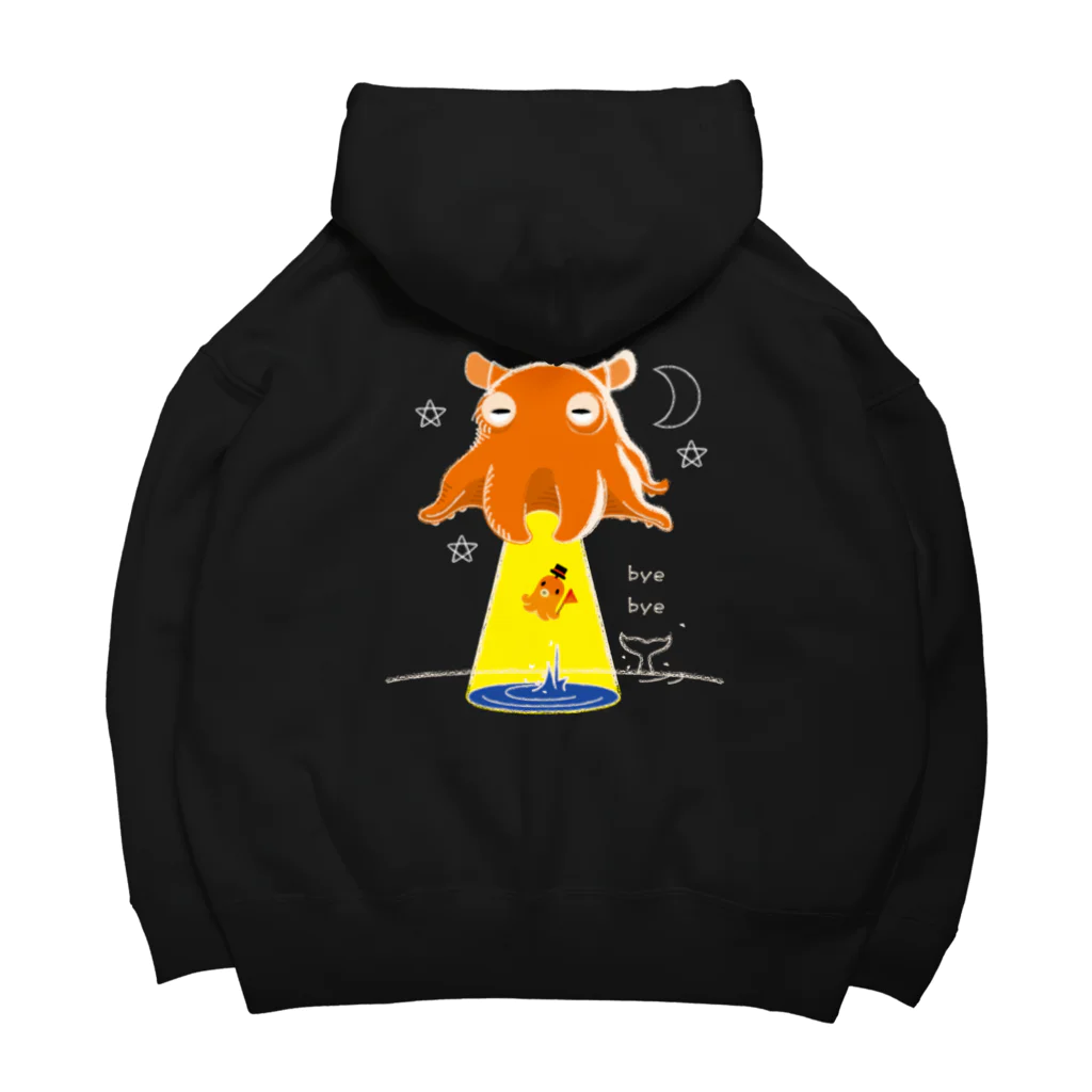 イラスト MONYAAT のバックプリント　たこさんwinなーとメンダコUFO Big Hoodie