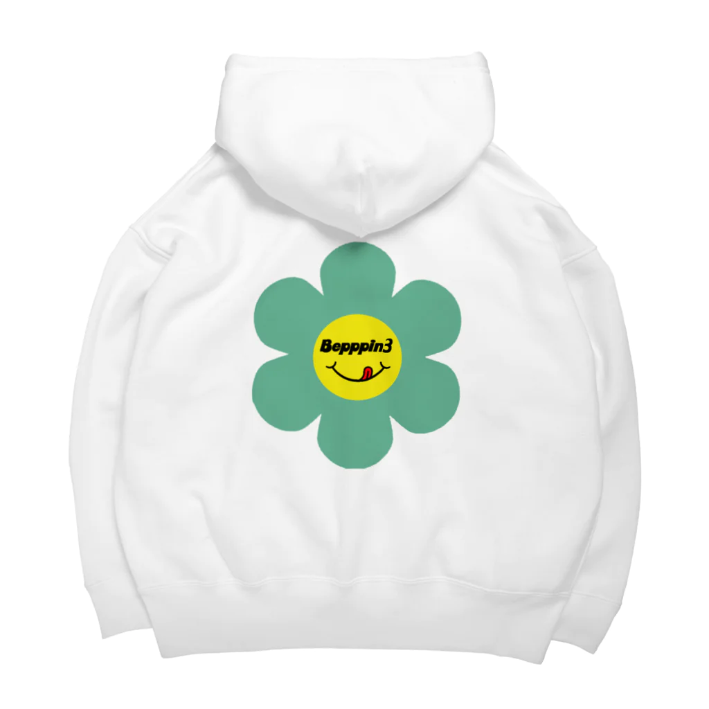 Bepppin3Companyのレトロフラワー★グリーン Big Hoodie