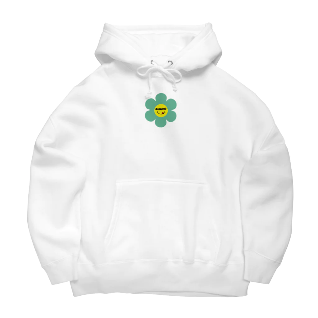 Bepppin3Companyのレトロフラワー★グリーン Big Hoodie