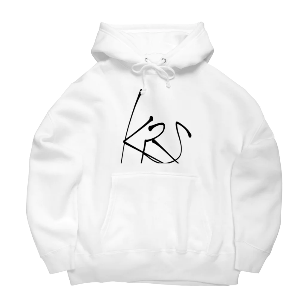 平和主義カラスのKRSバックシルエットパーカー Big Hoodie