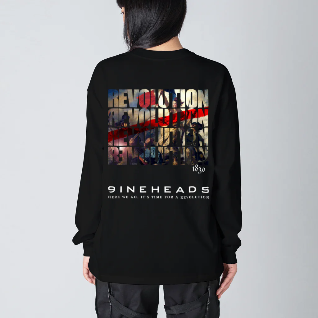 9INEHEADSのRev_White ビッグシルエットロングスリーブTシャツ