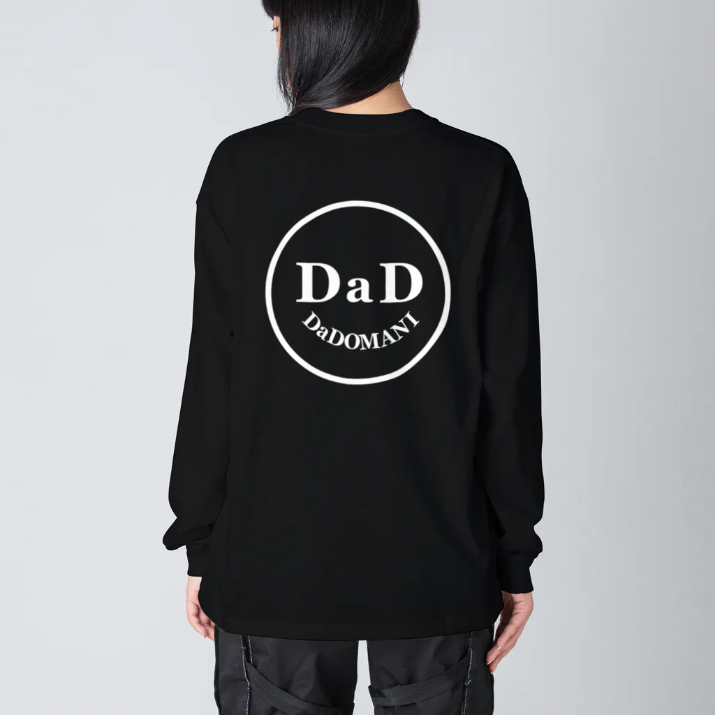 cafe-dadomaniのワンポイントDaDちゃん 顔ロゴ 黒T専用 ビッグシルエットロングスリーブTシャツ