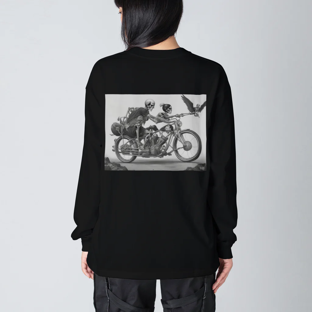 Skull sectionのバイクとドクロ（黒メイン） Big Long Sleeve T-Shirt