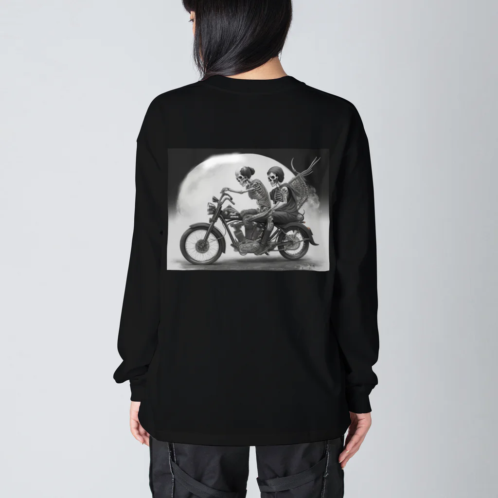 Skull sectionのバイクとガイコツ（黒メイン） Big Long Sleeve T-Shirt