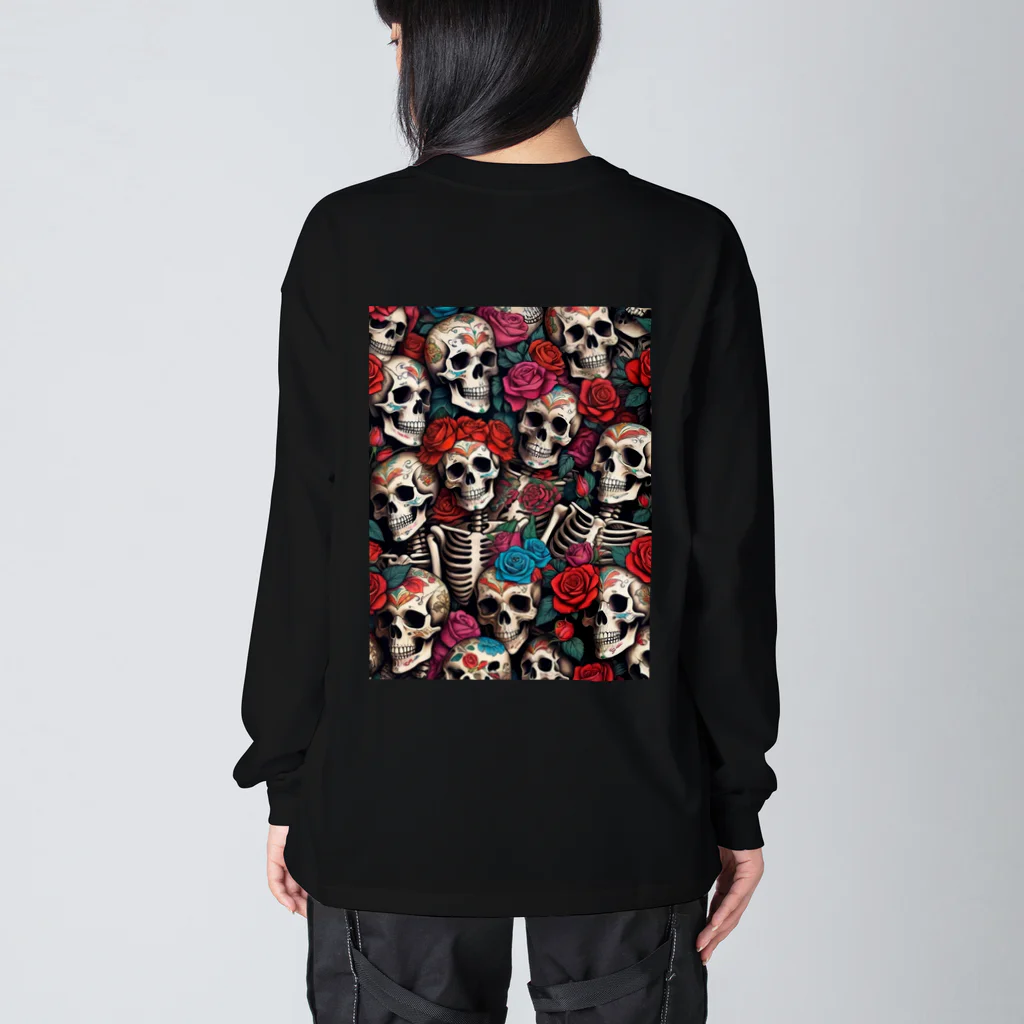 Skull sectionのドクロとばら ビッグシルエットロングスリーブTシャツ