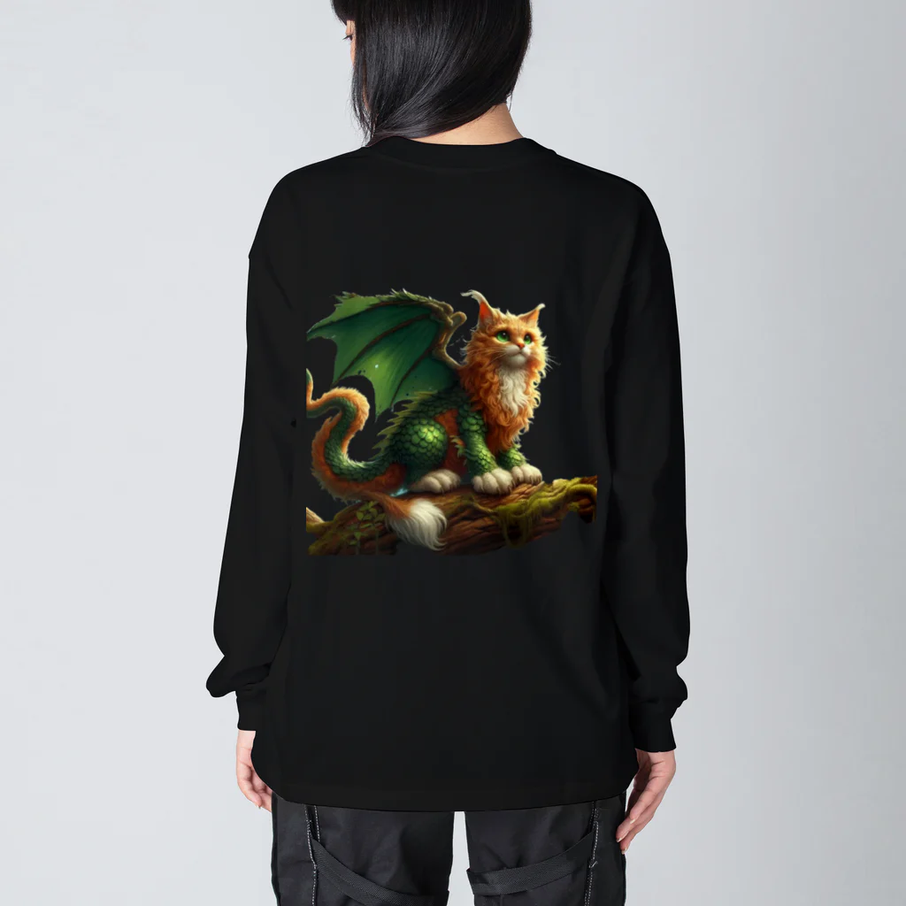 nekodoragonの森の猫ドラゴン　背景透過ver Big Long Sleeve T-Shirt