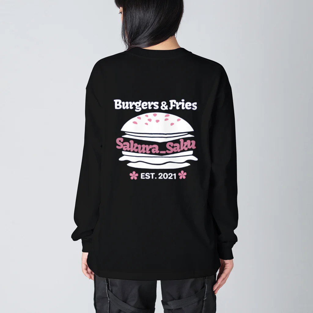 Burgers&Fries Sakura_SakuのBurgers&Fries Sakura_Saku ロゴアイテム（ホワイト） Big Long Sleeve T-Shirt