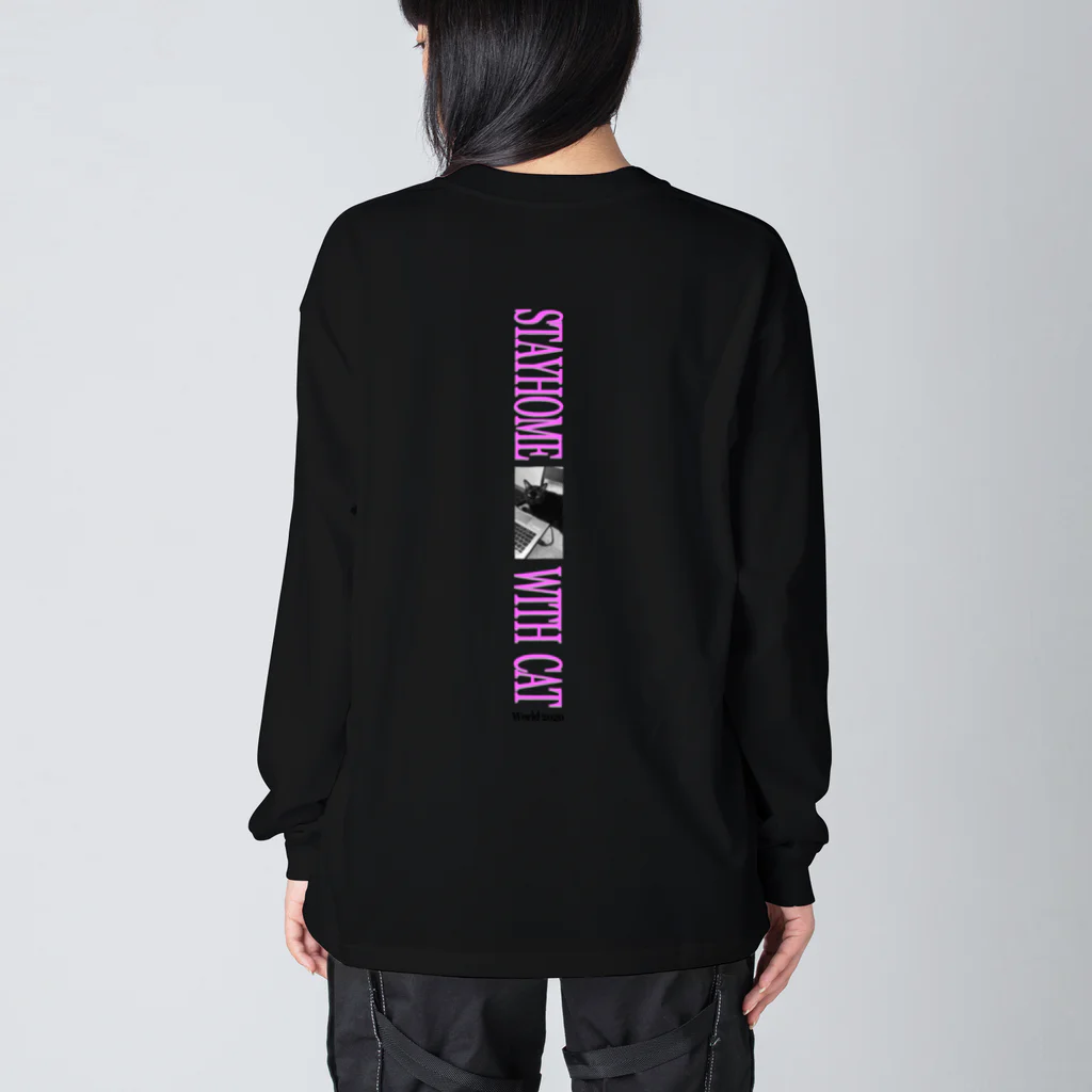 クロネコチャコとフランス額装のショップのステイホームウィズキャッツ Big Long Sleeve T-Shirt