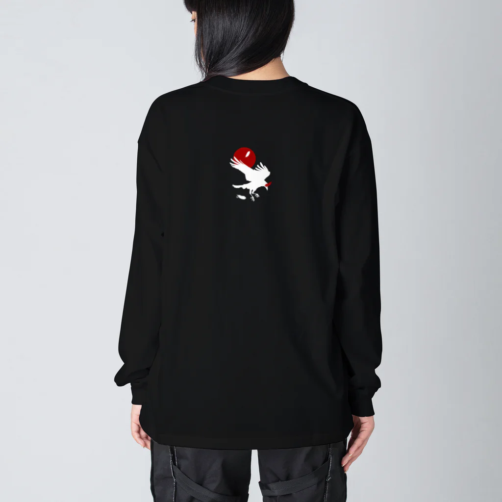 ESCHATOLOGYのレイヴン・ホワイト／赤月 Big Long Sleeve T-Shirt