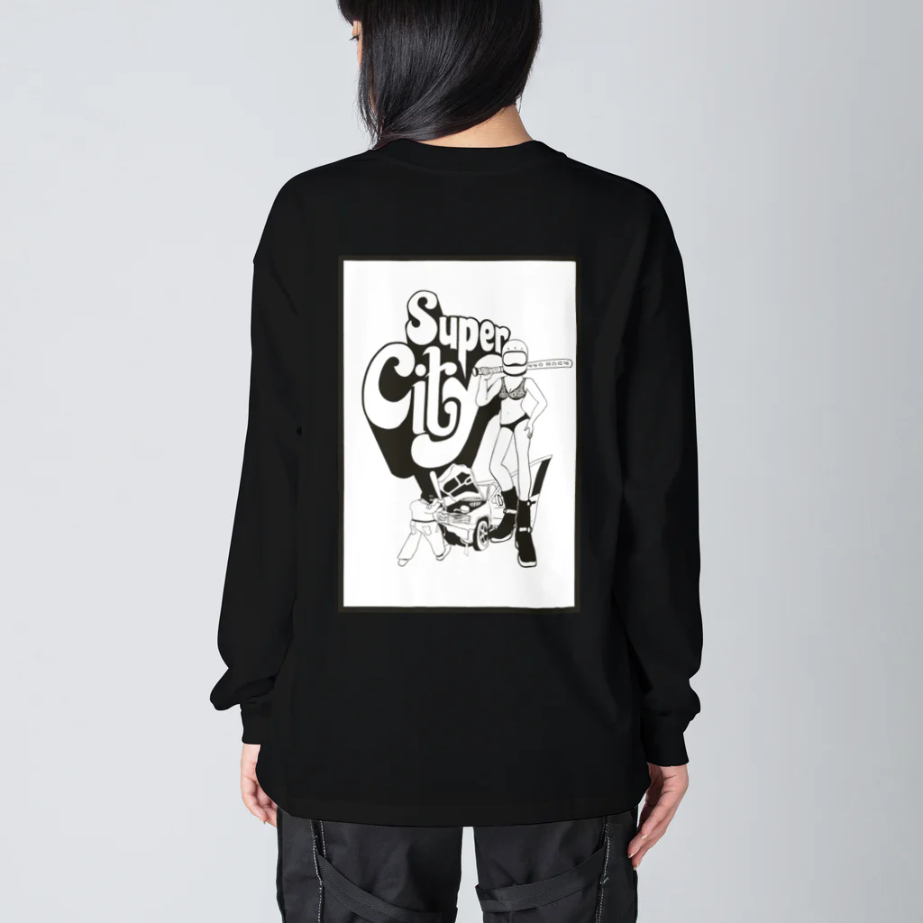 マッチアンドポンプ舎 suzuri支店のsuper  city モノ Big Long Sleeve T-Shirt