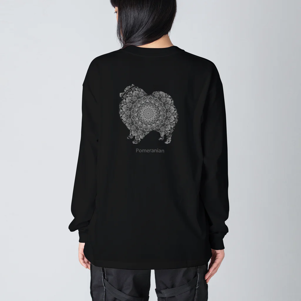 AtelierBoopの花月 ポメラニアン ビッグシルエットロングスリーブTシャツ