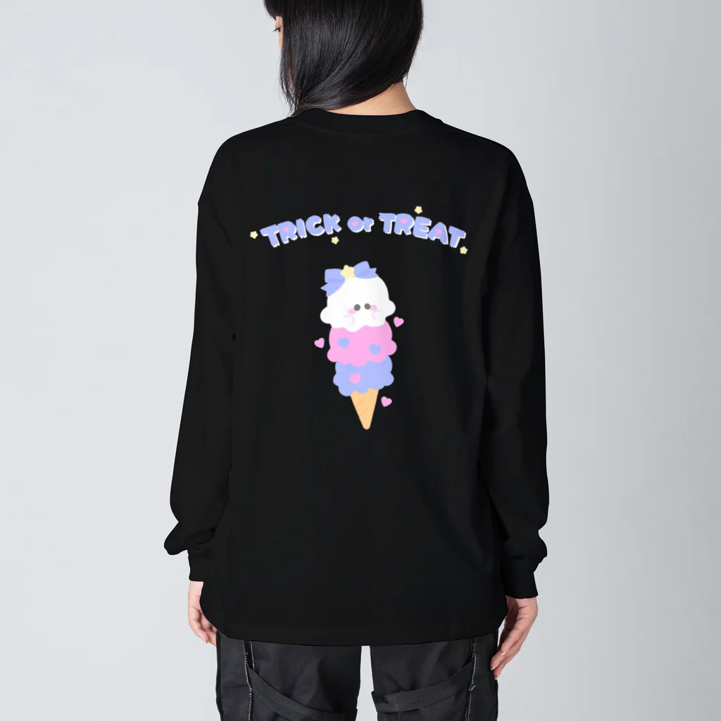 Fancy Surprise!のおばけとあいすビッグロンT両面プリント Big Long Sleeve T-Shirt