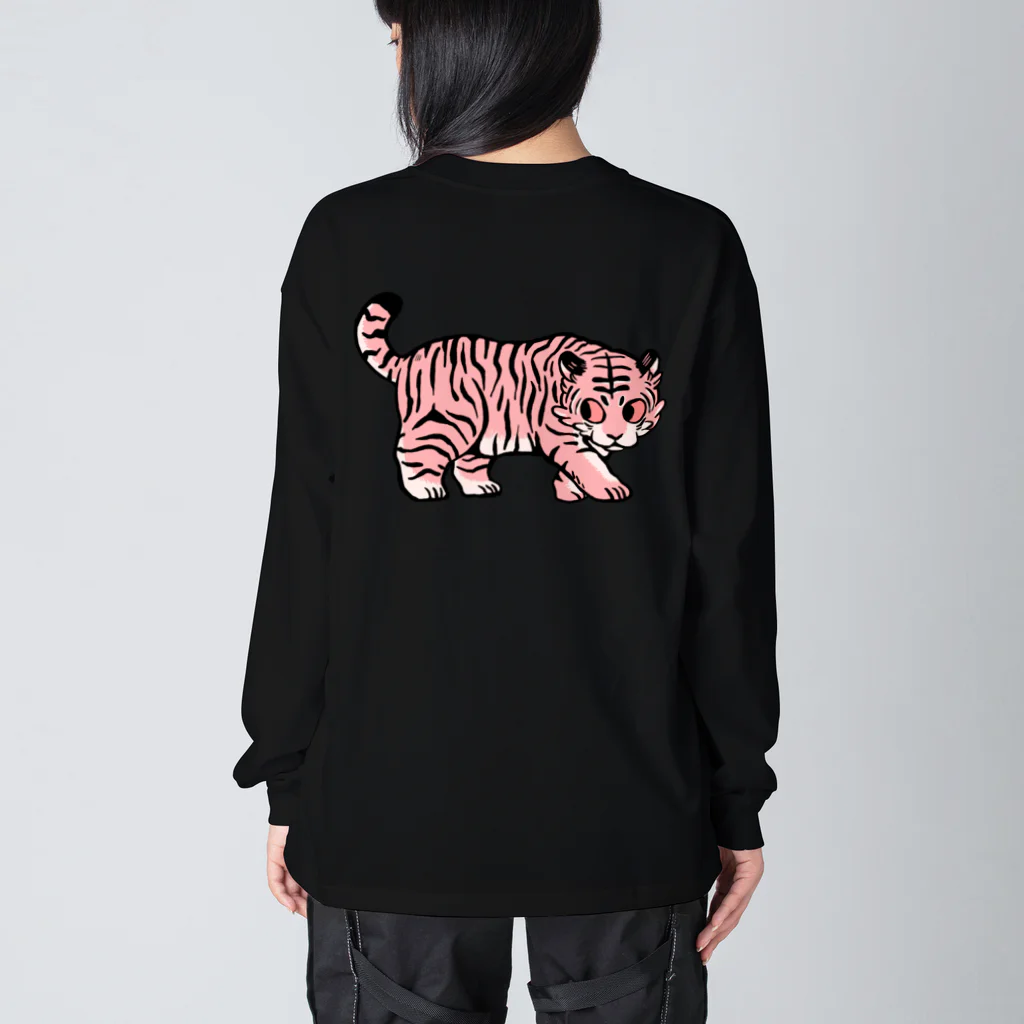 あらいきりこのピンクのトラ Big Long Sleeve T-Shirt