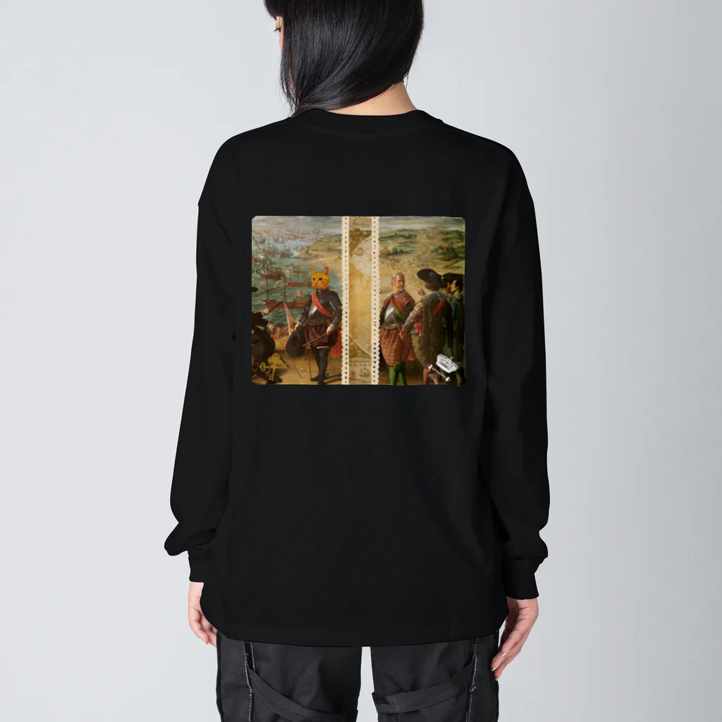 海賊猫 cocoの『うちのコ・シリーズ「大航海時代」』エリカラ エリザベス・カラー  Big Long Sleeve T-Shirt