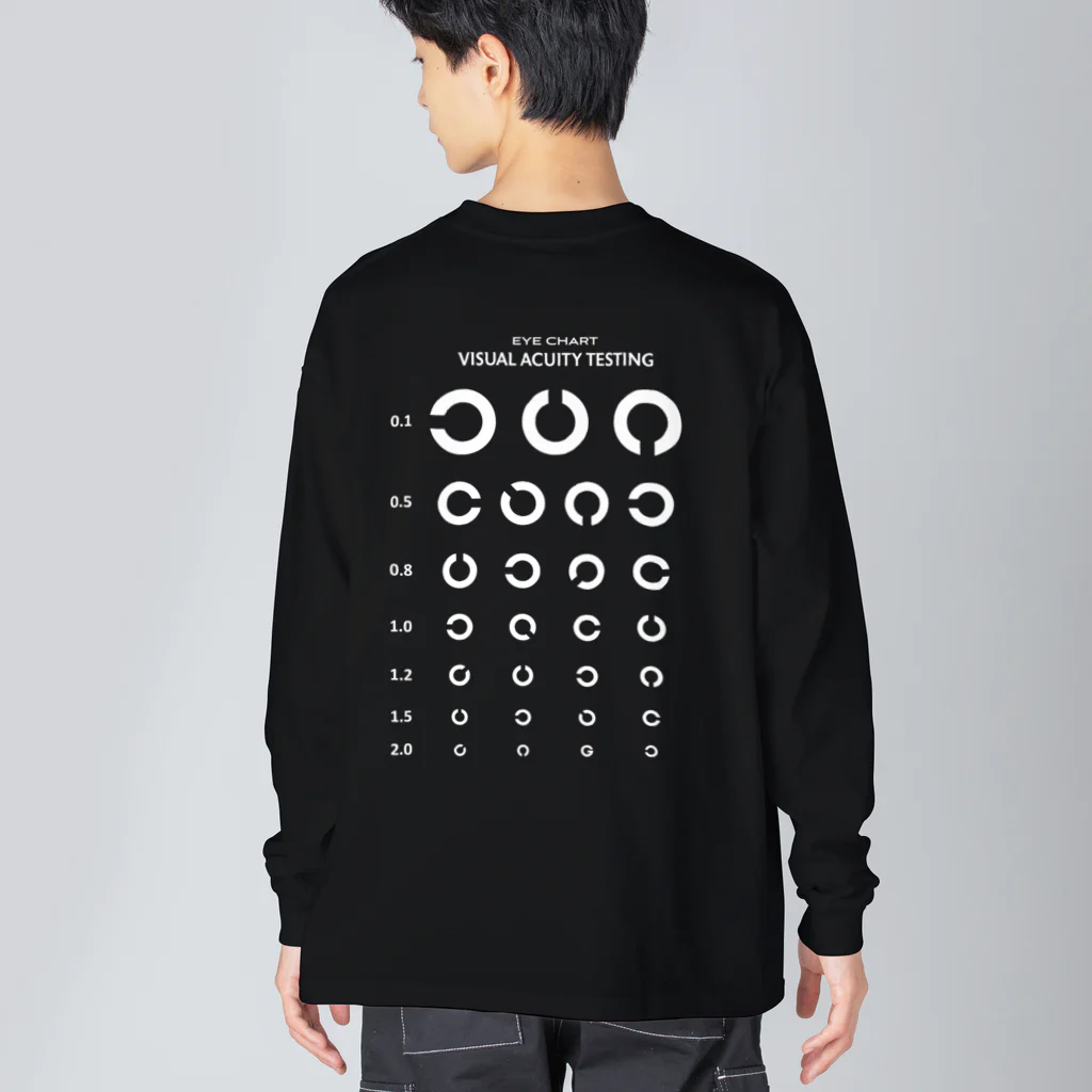 kg_shopの[☆両面] Visual Acuity Testing [ホワイト]  Big Long Sleeve T-Shirt