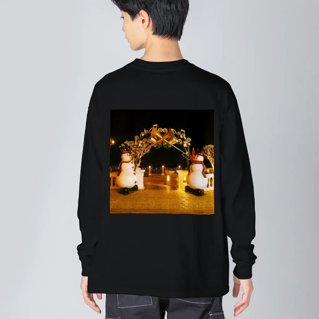 7SevenThree3のスノーマンの祝福 Big Long Sleeve T-Shirt