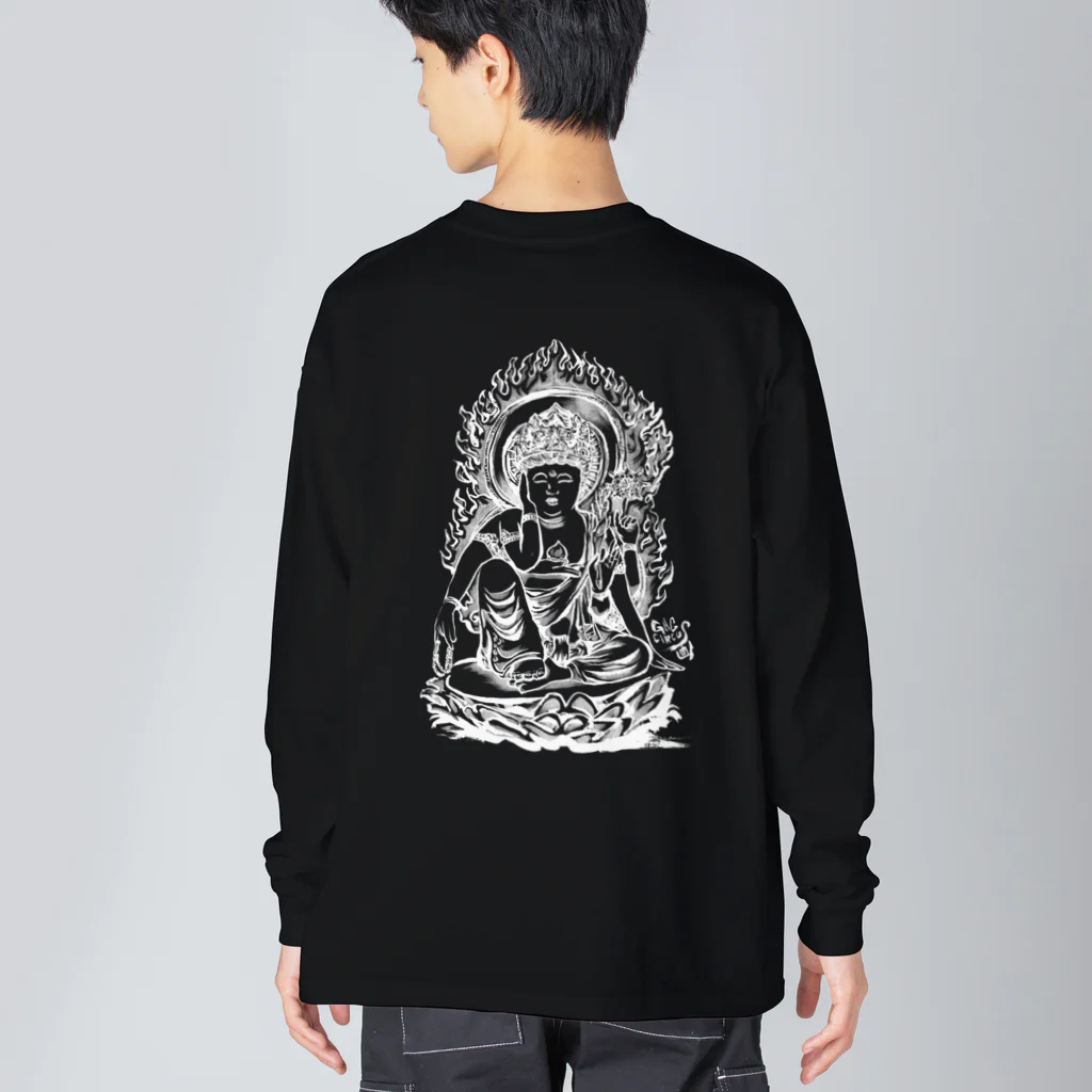 ギャグサーカスの胸に梵字＋如意輪観音様を背負う形 Big Long Sleeve T-Shirt