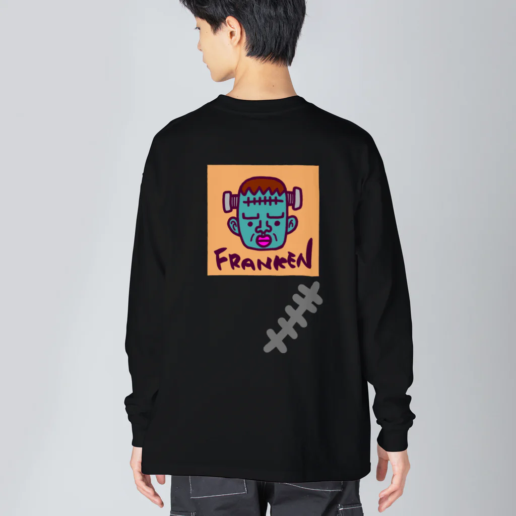 Siderunの館 B2の【バックプリント】ゆるフランケン (縫い目付き) Big Long Sleeve T-Shirt