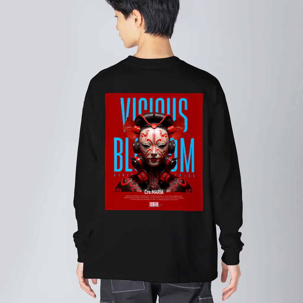 Cre:MARIAのVicious Blossom -芸者- ver.red ビッグシルエットロングスリーブTシャツ