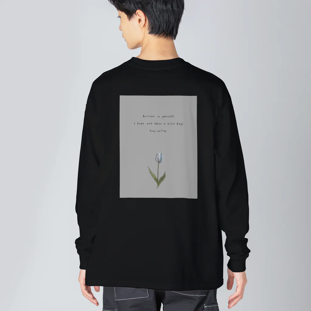 rilybiiのTULIP, white gray blue . Big Long Sleeve T-Shirt