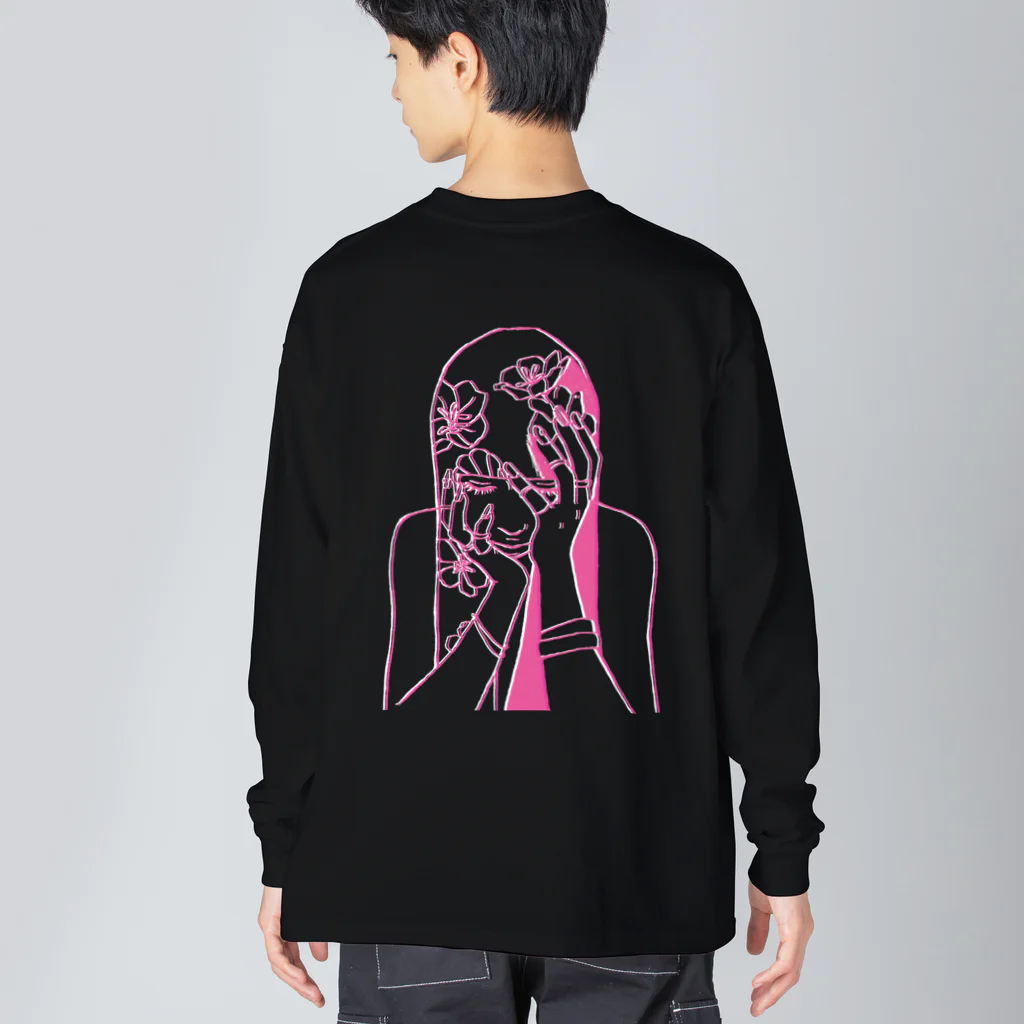 azbiin-shopのピンク女の子ちゃん Big Long Sleeve T-Shirt