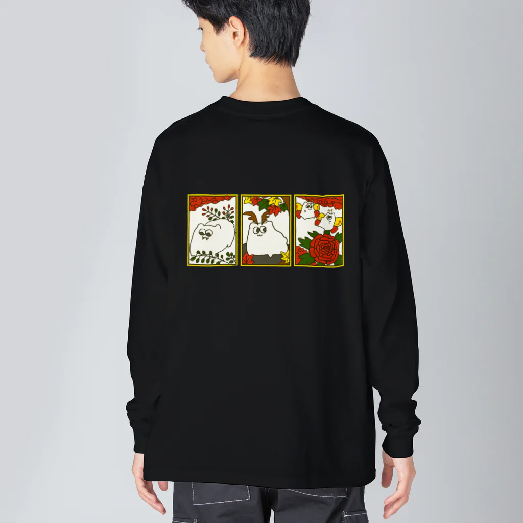 へびのあしの猪どっぐ鹿どっぐ蝶どっぐ ビッグシルエットロングスリーブTシャツ