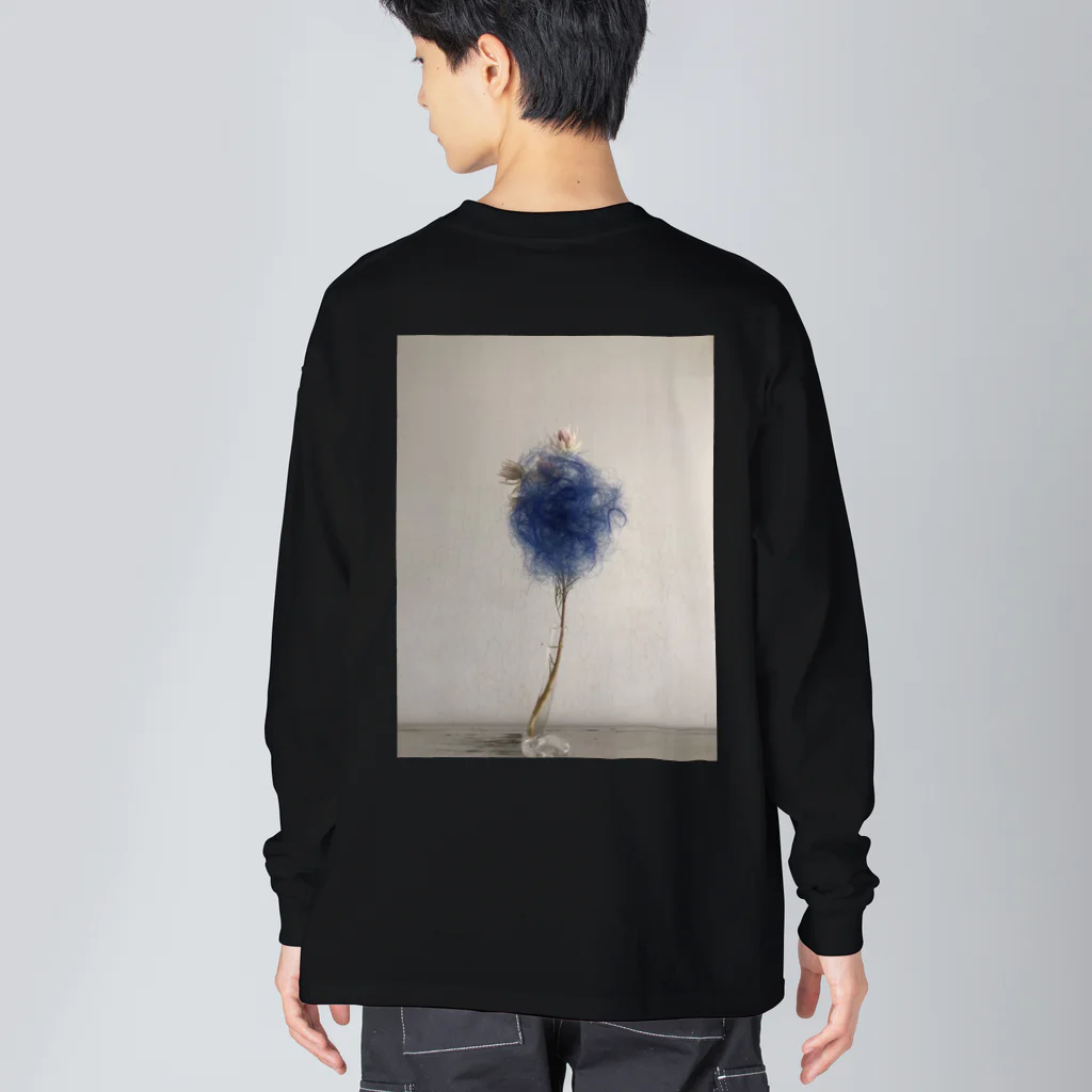 クワモト カツヒコの青い髪の花 ビッグシルエットロングスリーブTシャツ