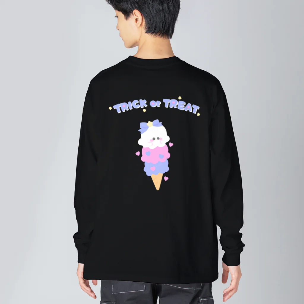 Fancy Surprise!のおばけとあいすビッグロンT両面プリント Big Long Sleeve T-Shirt