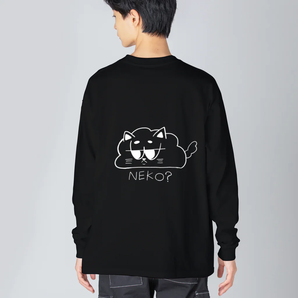 猫のしっぽのNEKO？BIGシルエットTシャツ ビッグシルエットロングスリーブTシャツ