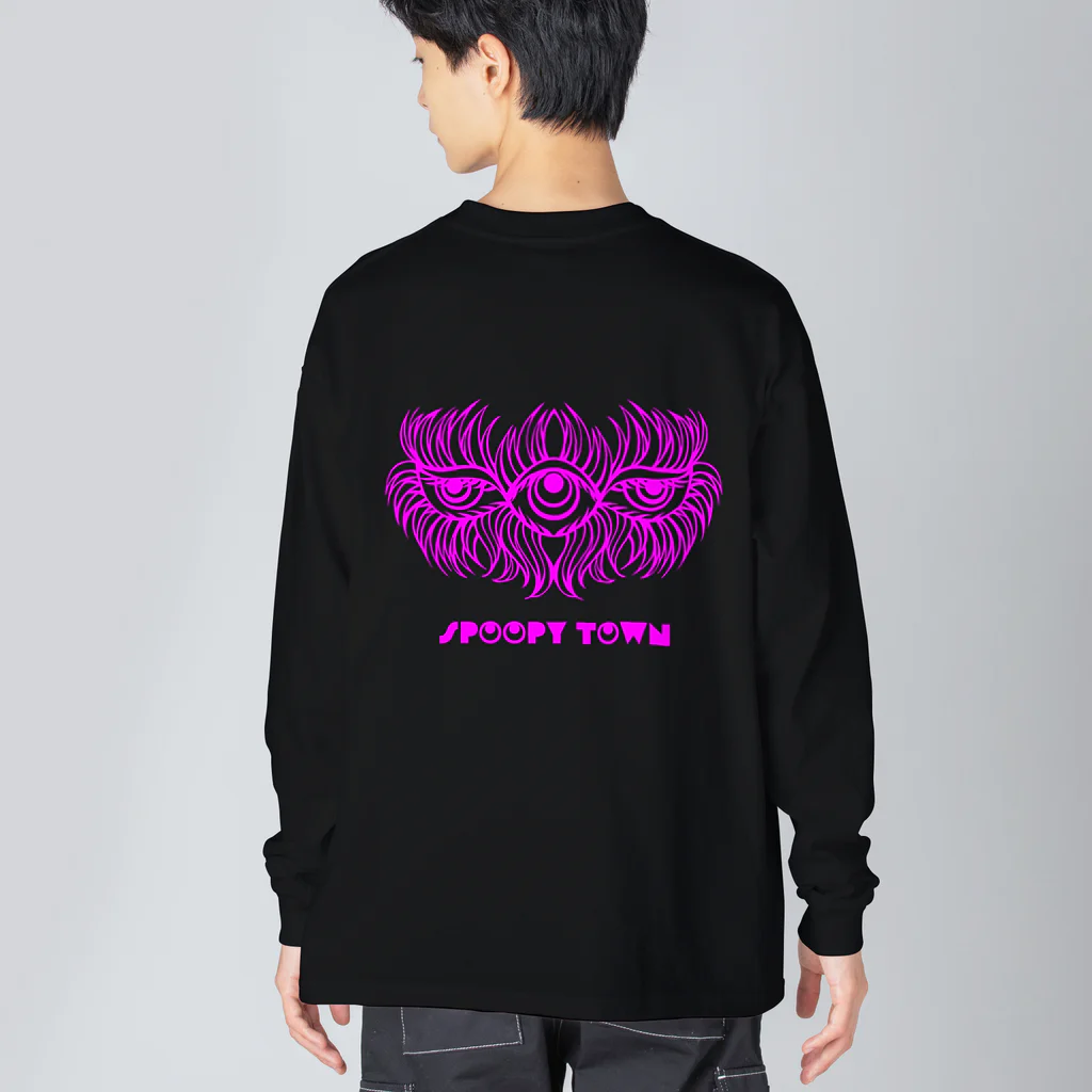 SPOOPY TOWNのSleepy eyes ビッグシルエットロングスリーブTシャツ