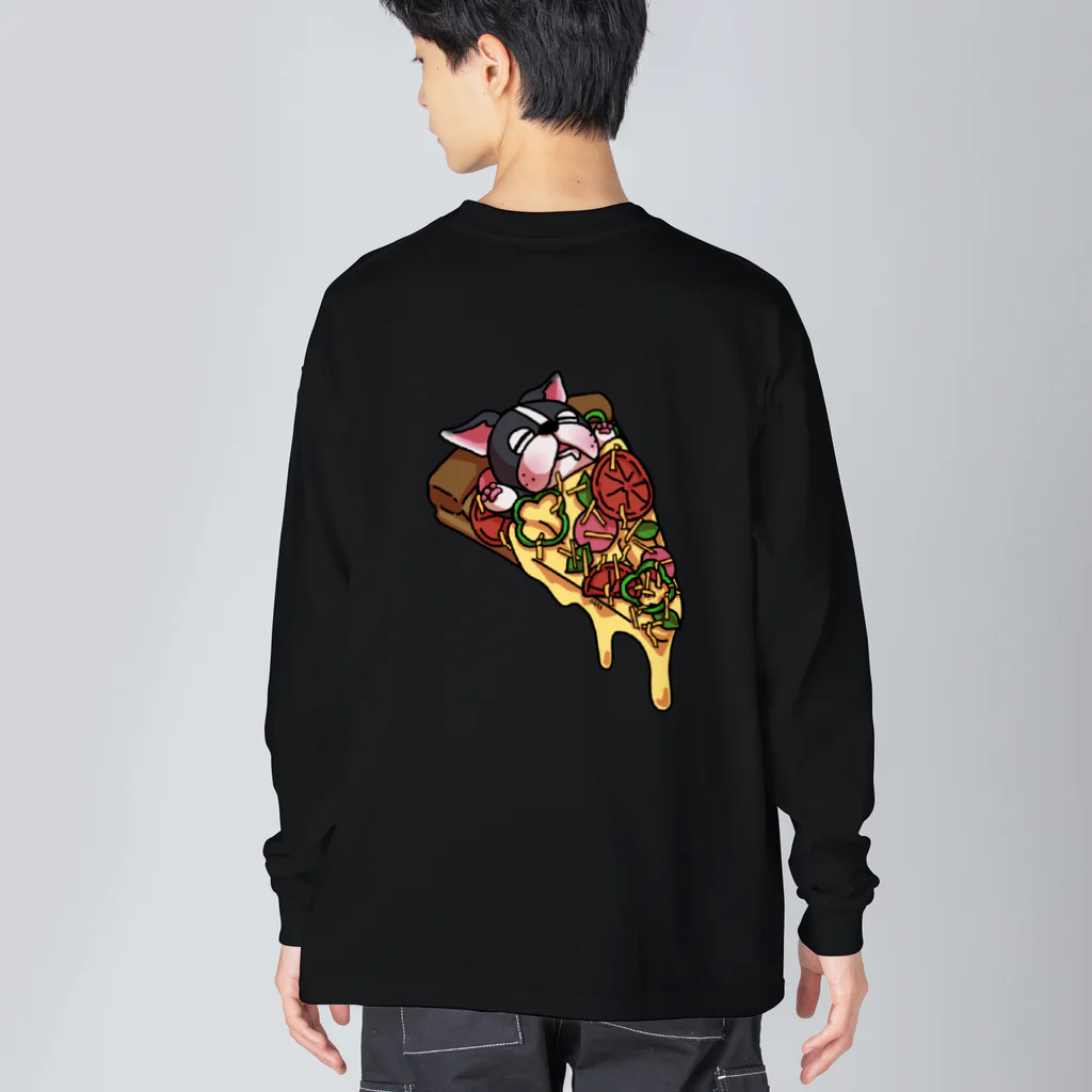 出雲がらのおいしいボステリpizza ビッグシルエットロングスリーブTシャツ