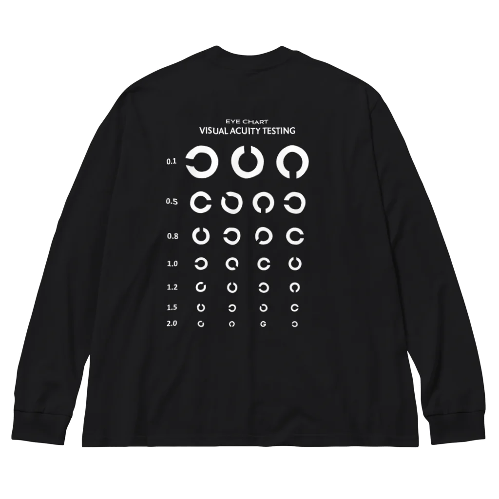 kg_shopの[☆両面] Visual Acuity Testing [ホワイト]  ビッグシルエットロングスリーブTシャツ