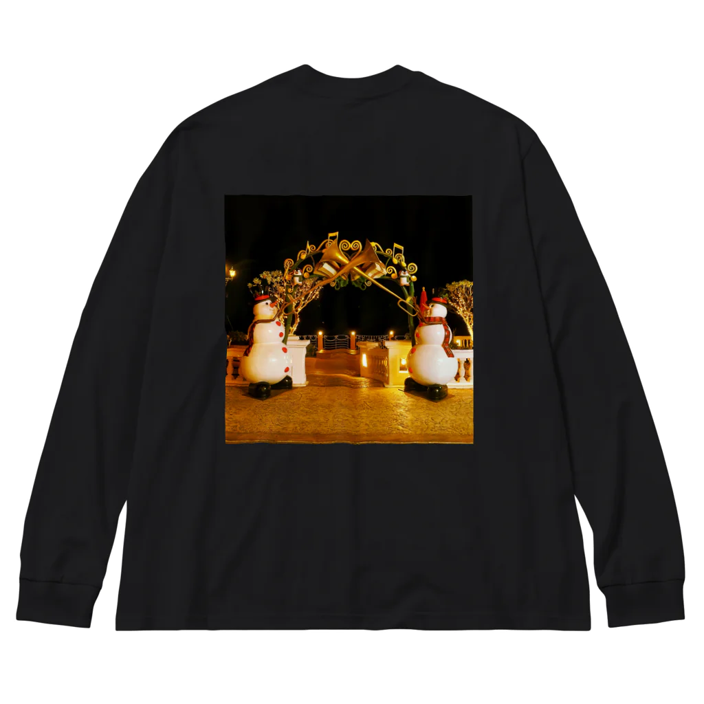 7SevenThree3のスノーマンの祝福 Big Long Sleeve T-Shirt