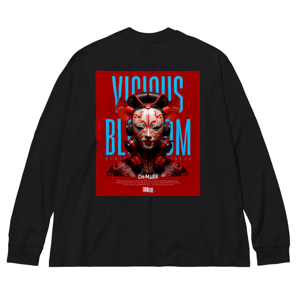 Cre:MARIAのVicious Blossom -芸者- ver.red ビッグシルエットロングスリーブTシャツ