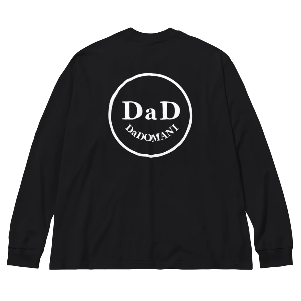 cafe-dadomaniのワンポイントDaDちゃん 顔ロゴ 黒T専用 ビッグシルエットロングスリーブTシャツ