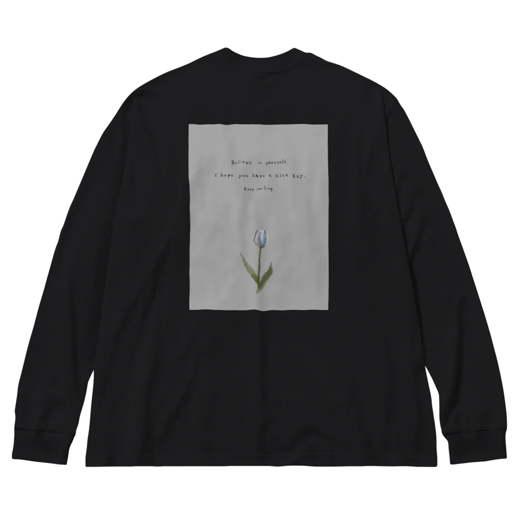 rilybiiのTULIP, white gray blue . Big Long Sleeve T-Shirt