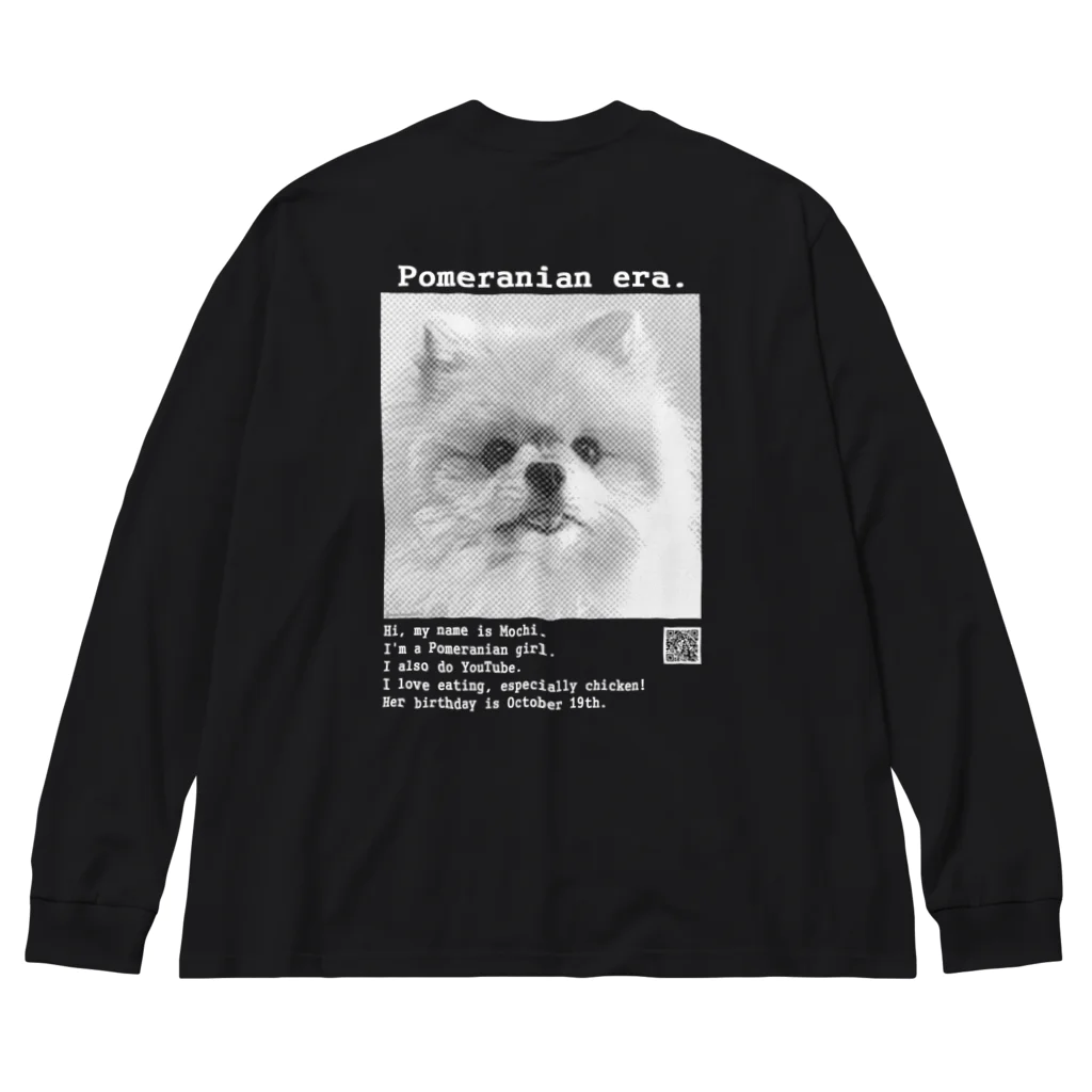 時代はポメラニアン。のPomeranian era.おしゃんバージョン（濃いめ） ビッグシルエットロングスリーブTシャツ