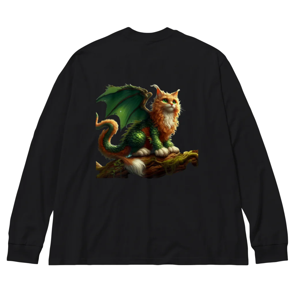 nekodoragonの森の猫ドラゴン　背景透過ver Big Long Sleeve T-Shirt